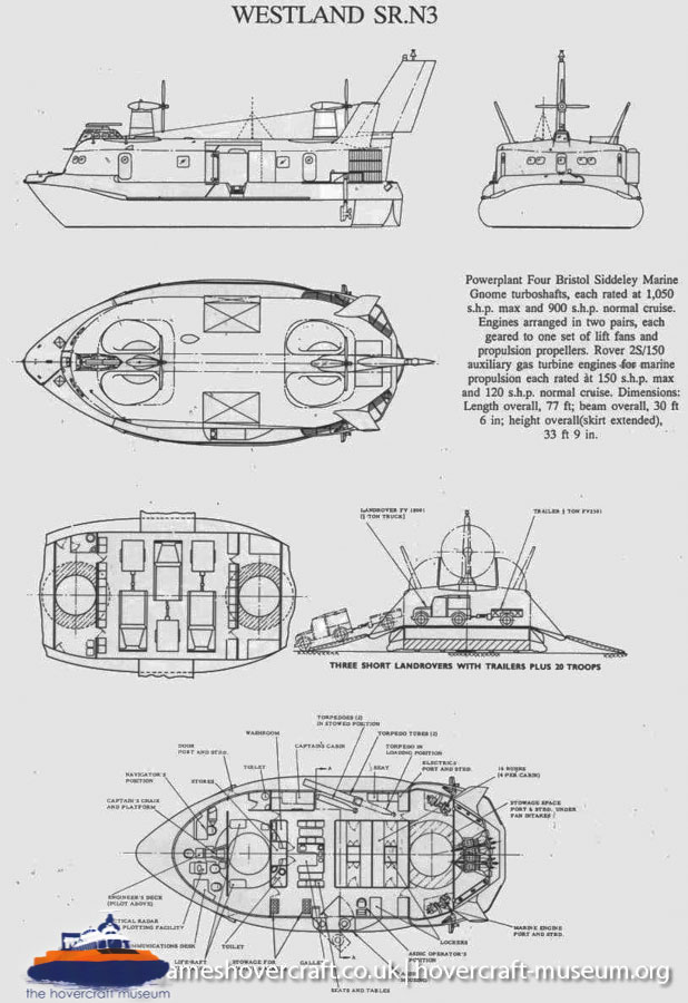 SRN3 diagrams -   (submitted by The <a href='http://www.hovercraft-museum.org/' target='_blank'>Hovercraft Museum Trust</a>).